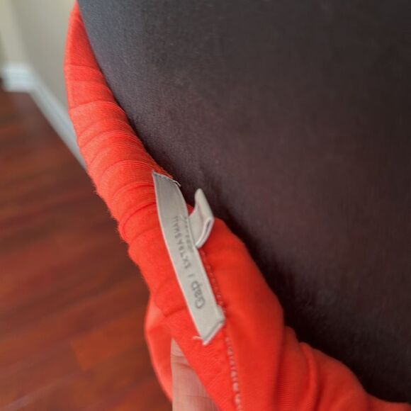 Gap Orange strapless off the shoulder Dress XS cinched waist spring summer - Picture 3 of 3